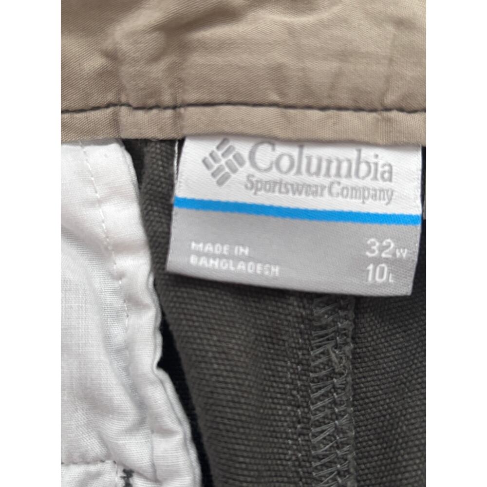 Columbia Men's Cargo Shorts Size 32 Olive Gray Cotton 10 Inch Inseam Casual - Picture 8 of 9